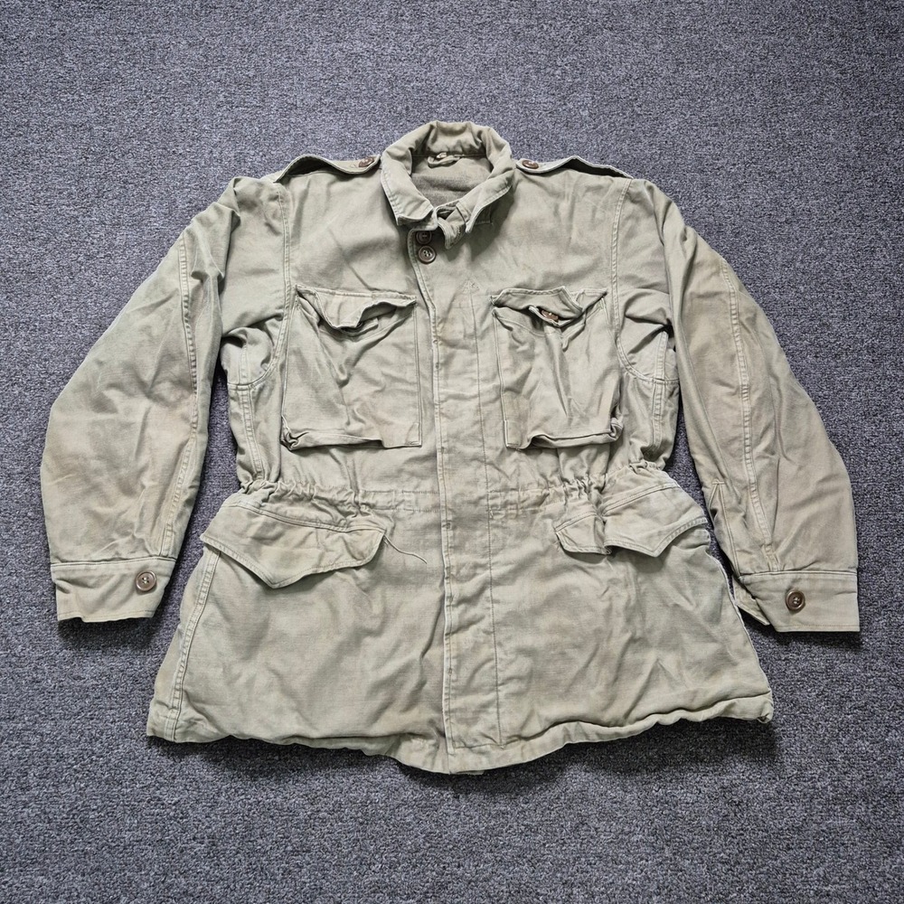 US Military M-1943 Field Jacket Olive Drab Men 36R Vintage WWII Combat Coat